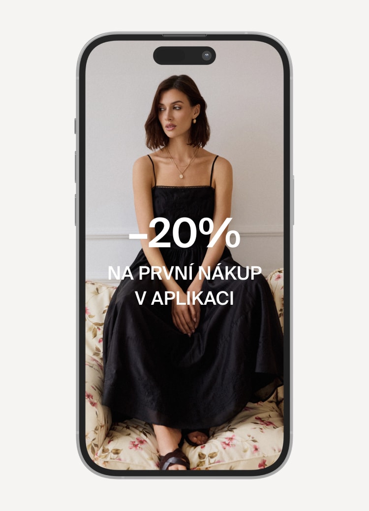 Sleva 20 % na první nákup v aplikaci módního obchodu.